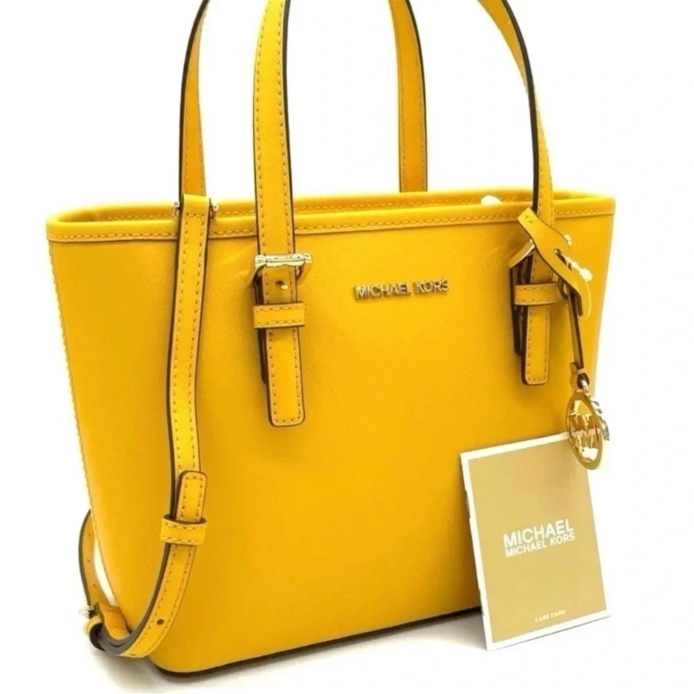 Michael Kors Xsmall Top Zip Tote Crossbody Bag Jasmine Yellow - Picture 2 of 8